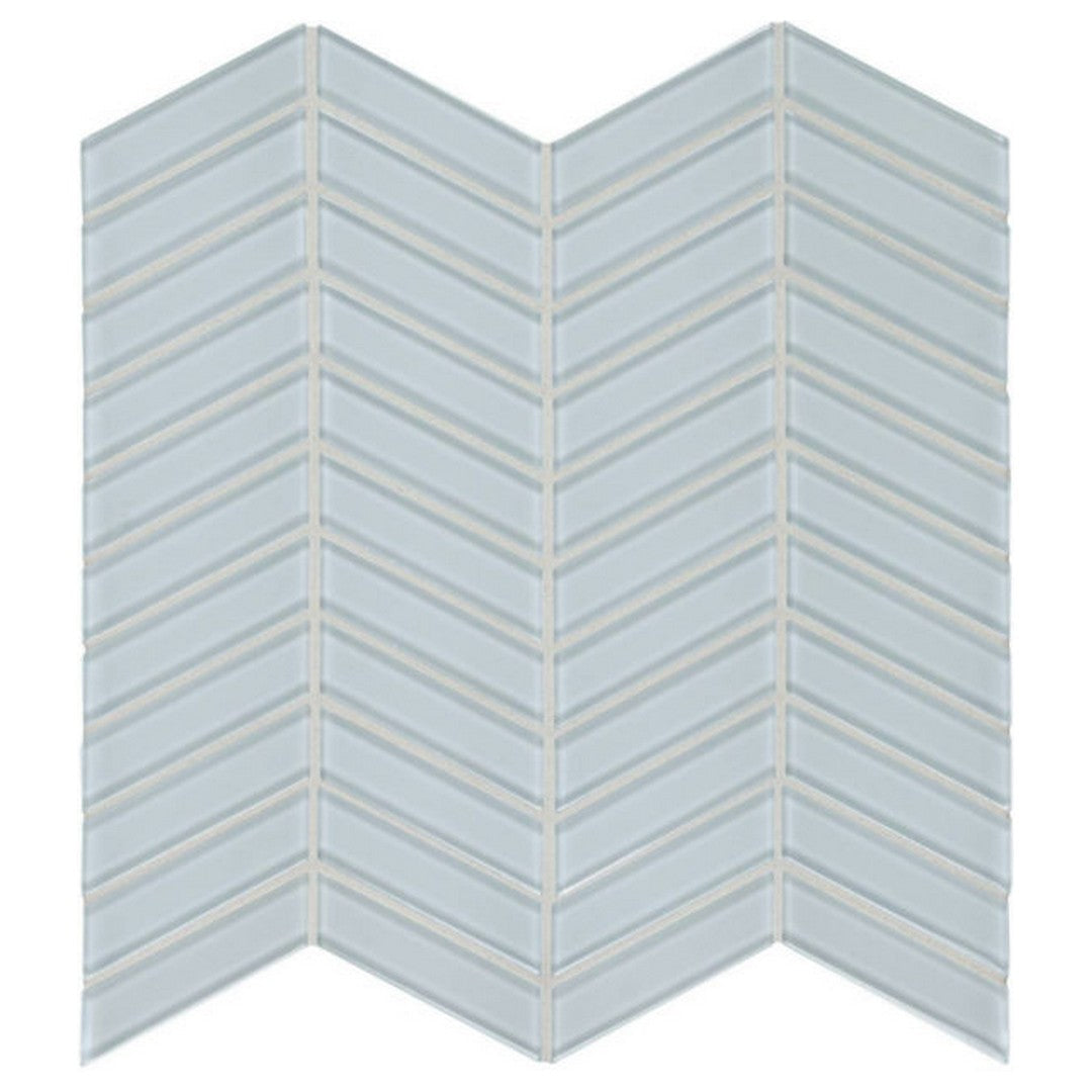 Qualis Ceramica 11.73" x 11.73" Bliss Element Glossy Glass Chevron Mosaic