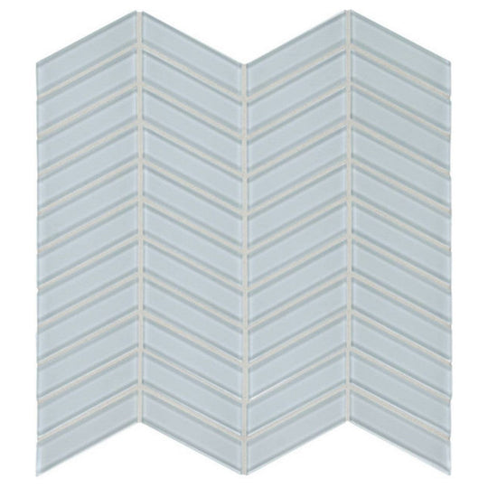 Qualis Ceramica 11.73" x 11.73" Bliss Element Glossy Glass Chevron Mosaic