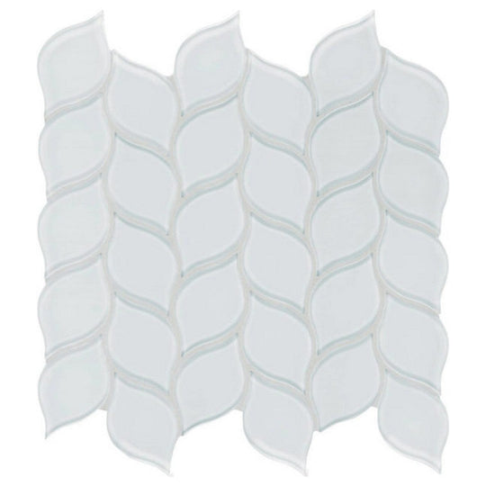 Qualis Ceramica 11.85" x 11.85" Bliss Element Glossy Glass Petal Mosaic