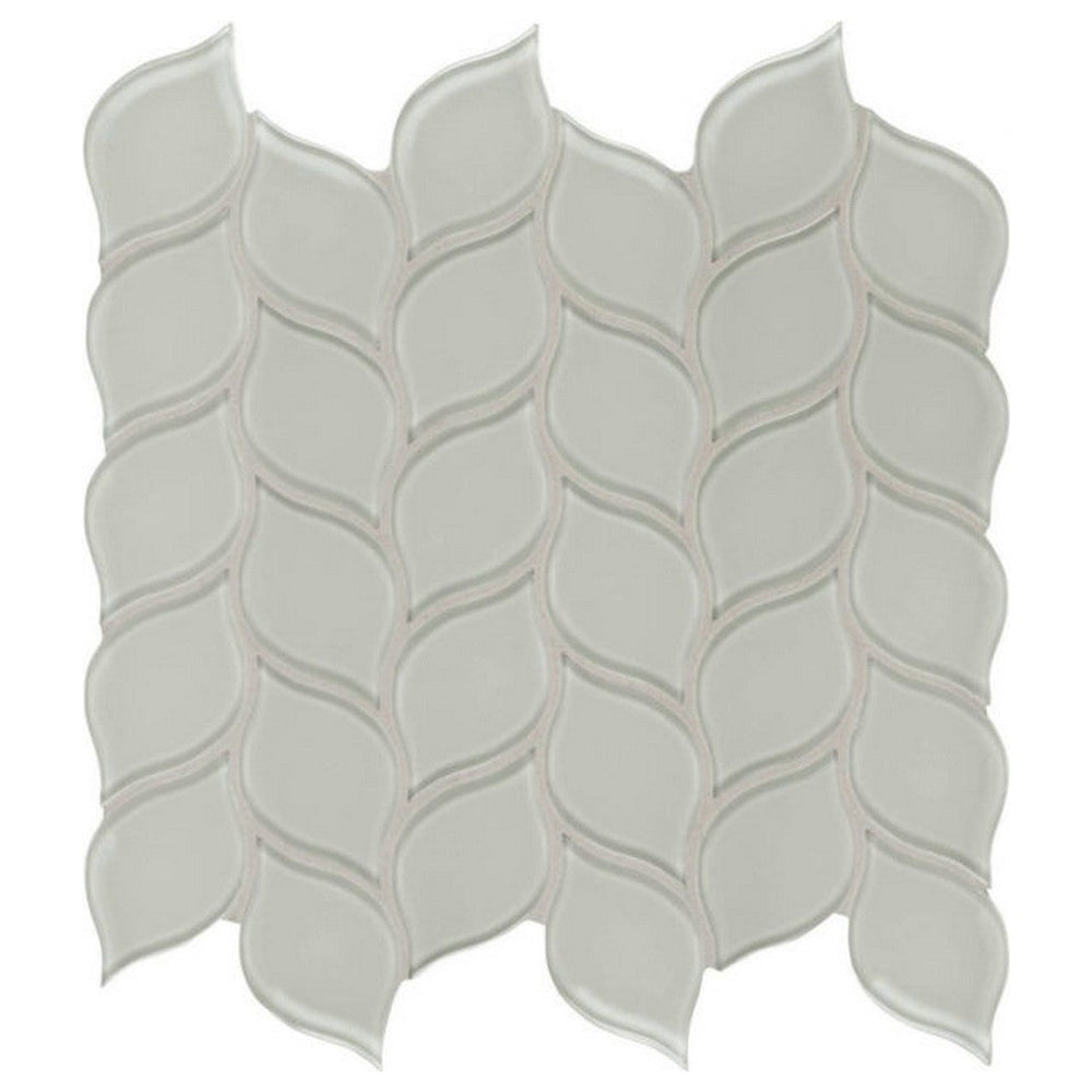 Qualis Ceramica 11.85" x 11.85" Bliss Element Glossy Glass Petal Mosaic