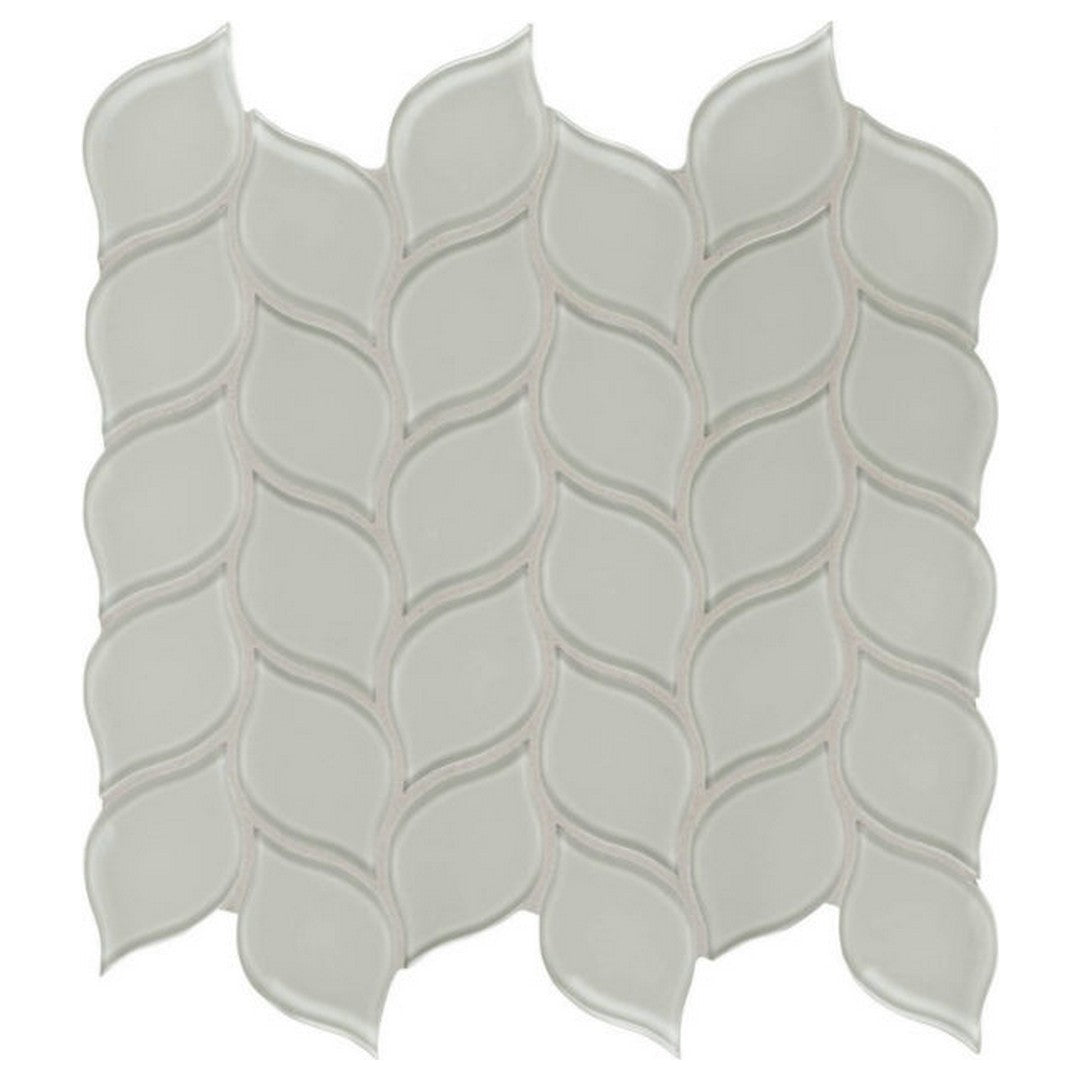 Qualis Ceramica 11.85" x 11.85" Bliss Element Glossy Glass Petal Mosaic