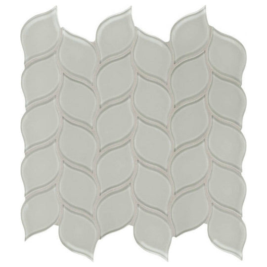 Qualis Ceramica 11.85" x 11.85" Bliss Element Glossy Glass Petal Mosaic