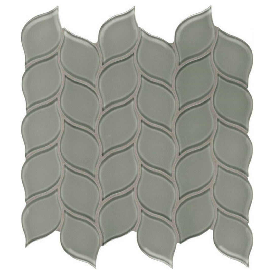 Qualis Ceramica 11.85" x 11.85" Bliss Element Glossy Glass Petal Mosaic