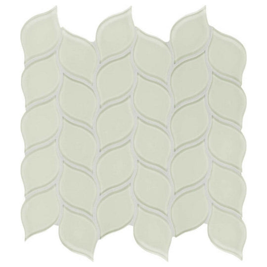 Qualis Ceramica 11.85" x 11.85" Bliss Element Glossy Glass Petal Mosaic