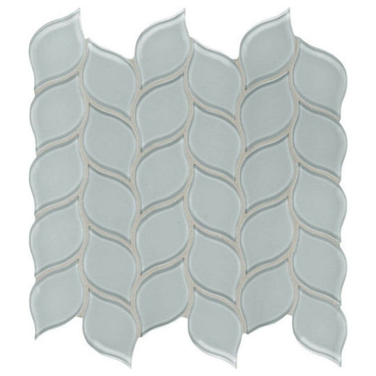 Qualis Ceramica 11.85" x 11.85" Bliss Element Glossy Glass Petal Mosaic