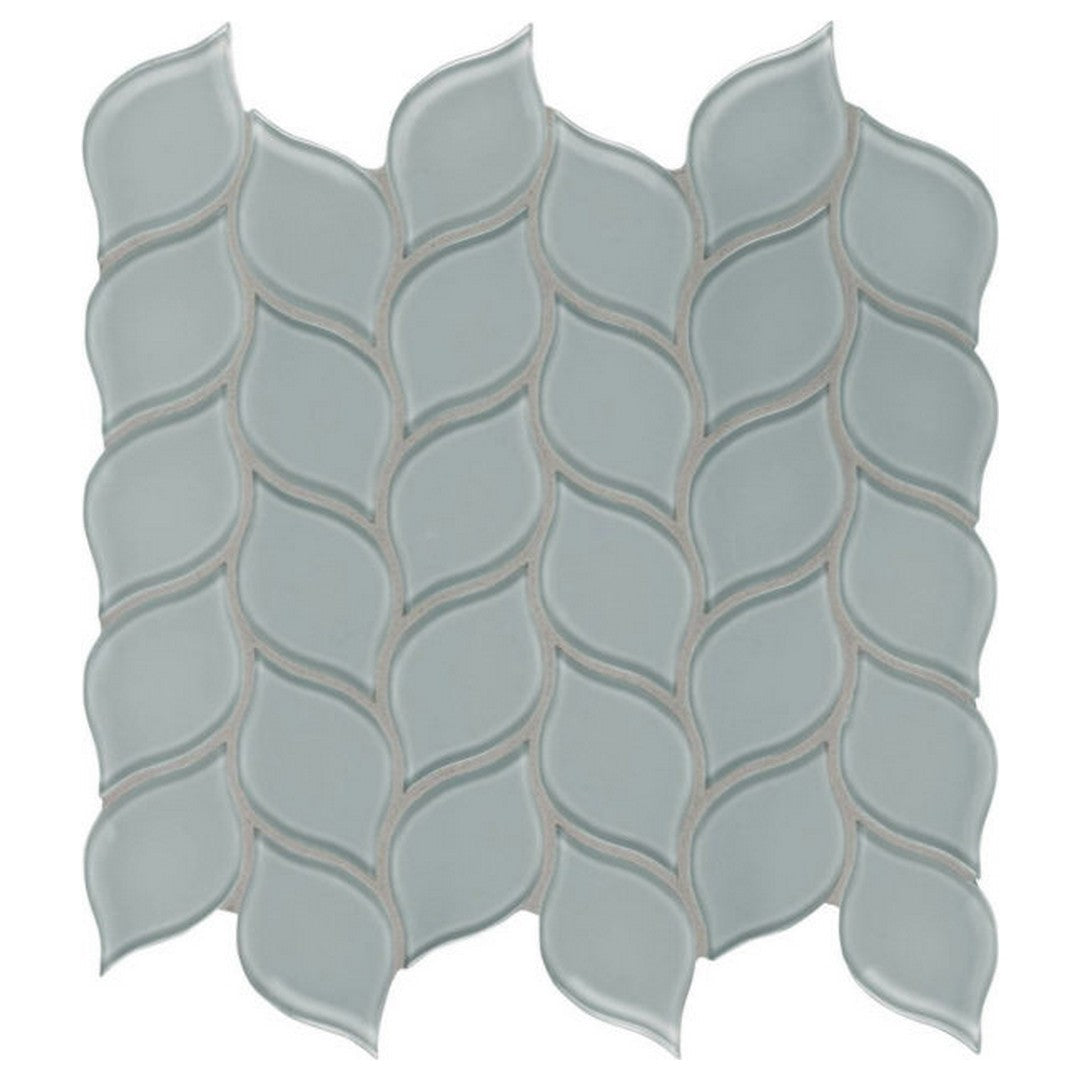 Qualis Ceramica 11.85" x 11.85" Bliss Element Glossy Glass Petal Mosaic