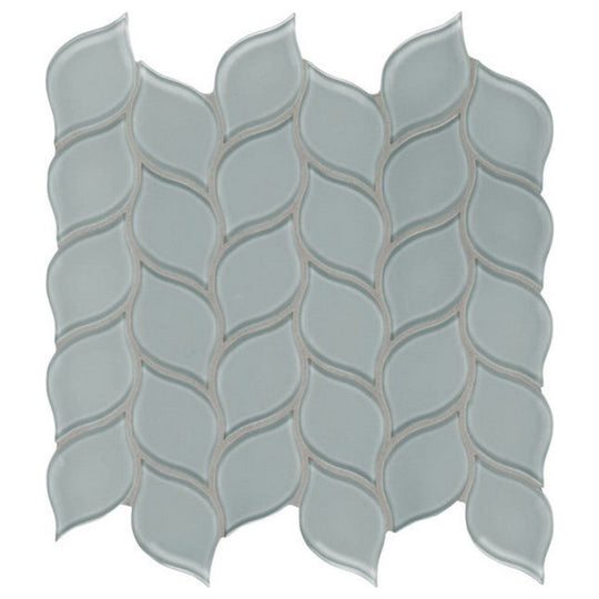 Qualis Ceramica 11.85" x 11.85" Bliss Element Glossy Glass Petal Mosaic