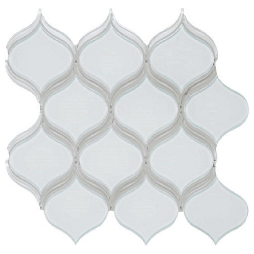 Qualis Ceramica 11.46" x 12.17" Bliss Element Glossy Glass Arabesque Mosaic