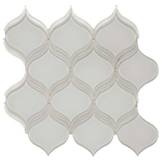 Qualis Ceramica 11.46" x 12.17" Bliss Element Glossy Glass Arabesque Mosaic