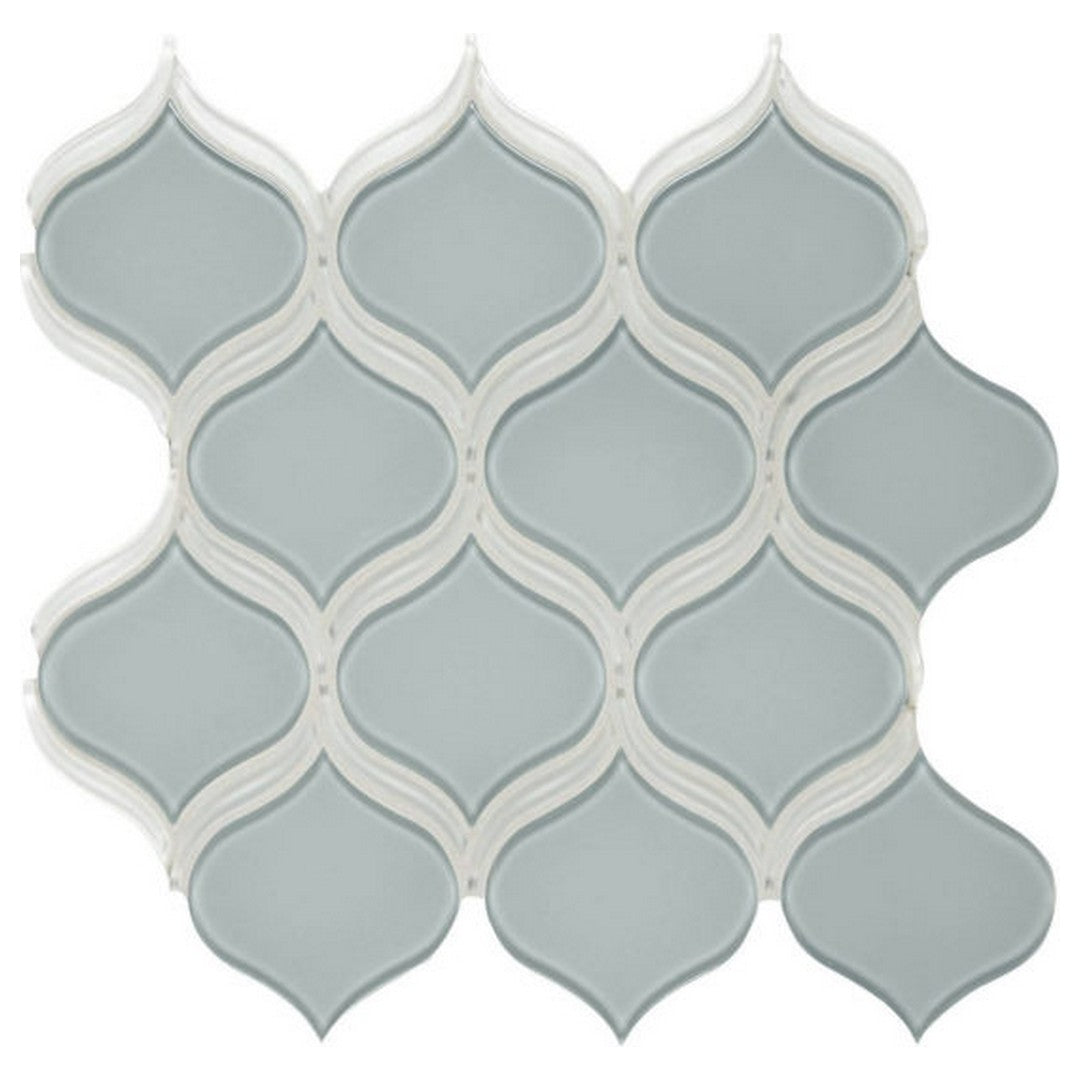 Qualis Ceramica 11.46" x 12.17" Bliss Element Glossy Glass Arabesque Mosaic