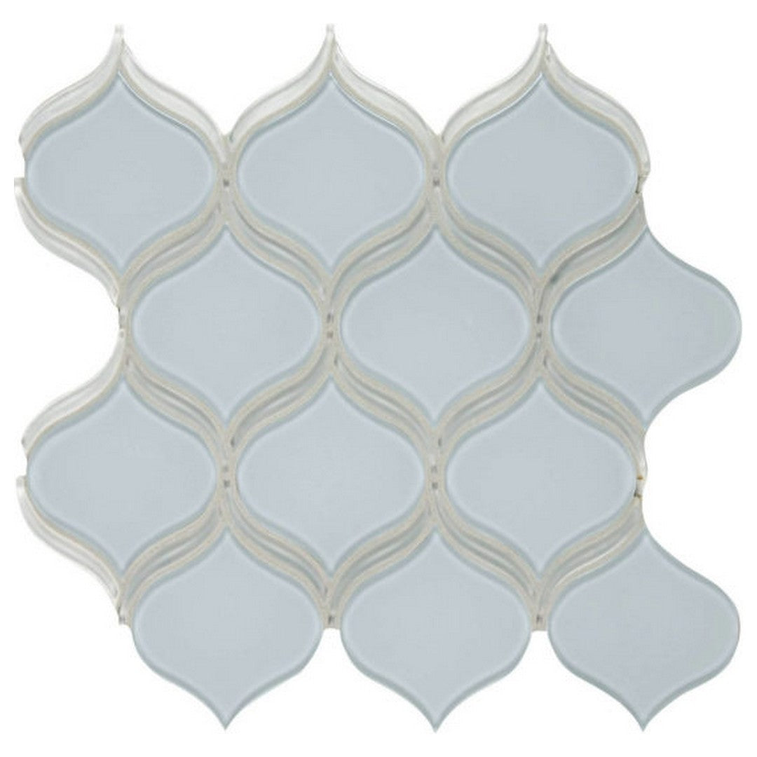 Qualis Ceramica 11.46" x 12.17" Bliss Element Glossy Glass Arabesque Mosaic