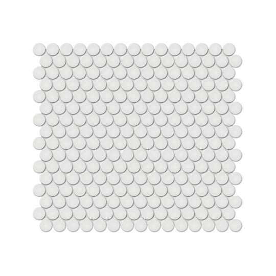 Anatolia 11.38" x 12.32" Soho Glossy Porcelain 0.75" Penny Round Mosaic