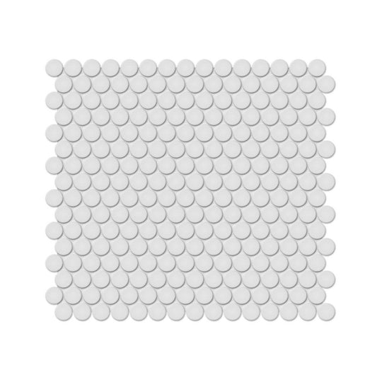 Anatolia 11.38" x 12.32" Soho Glossy Porcelain 0.75" Penny Round Mosaic