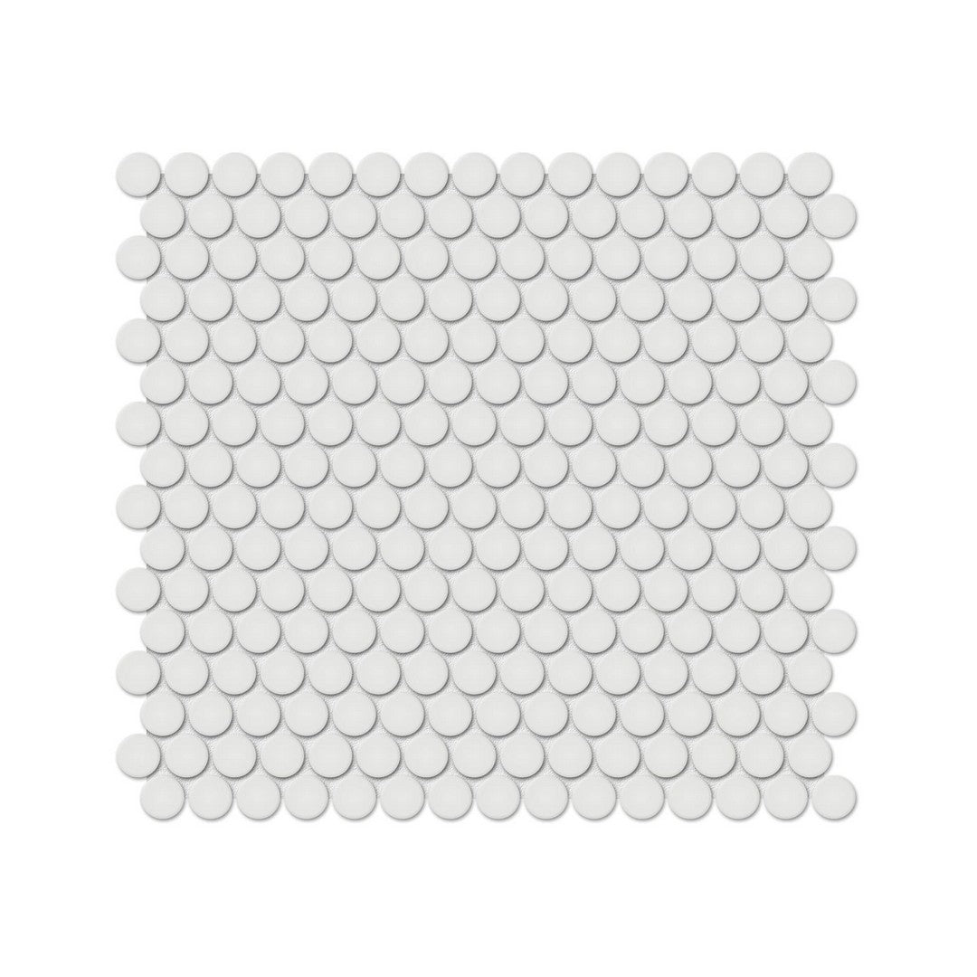 Anatolia 11.38" x 12.32" Soho Matte Porcelain 0.75" Penny Round Mosaic