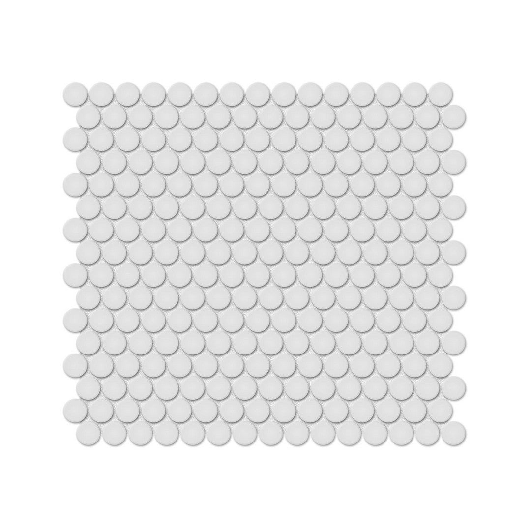 Anatolia 11.38" x 12.32" Soho Matte Porcelain 0.75" Penny Round Mosaic