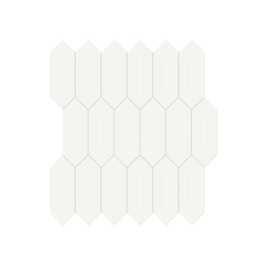 Anatolia 11.18" x 12.52" Soho Glossy Porcelain 2×5" Picket Mosaic
