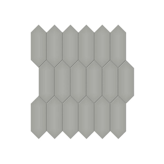 Anatolia 11.18" x 12.52" Soho Glossy Porcelain 2×5" Picket Mosaic