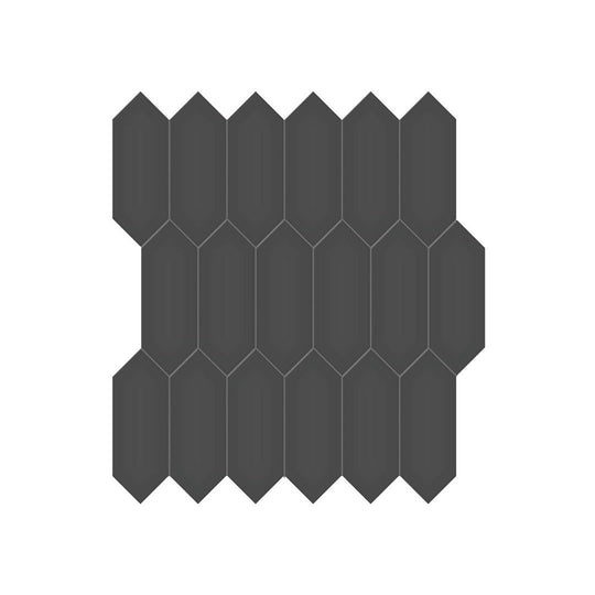 Anatolia 11.18" x 12.52" Soho Glossy Porcelain 2×5" Picket Mosaic