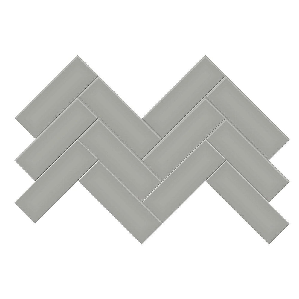 Anatolia 8.23" x 16.6" Soho Glossy Porcelain 2×6" Herringbone Mosaic