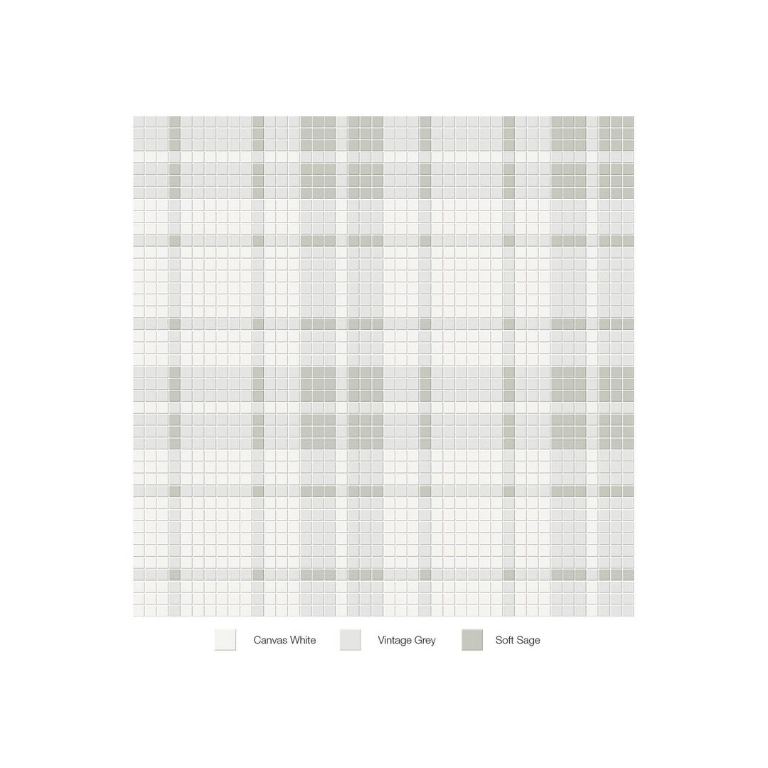 Anatolia 13.58" x 13.58" Soho Matte Porcelain Plaid Pattern Mosaic