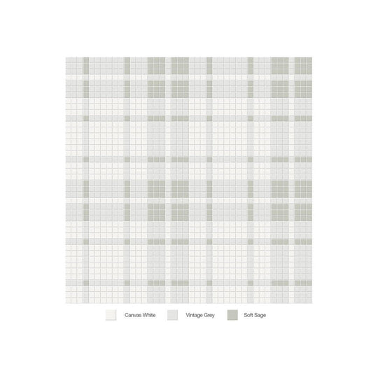 Anatolia 13.58" x 13.58" Soho Matte Porcelain Plaid Pattern Mosaic