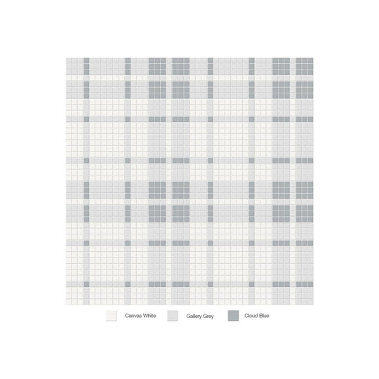 Anatolia 13.58" x 13.58" Soho Matte Porcelain Plaid Pattern Mosaic