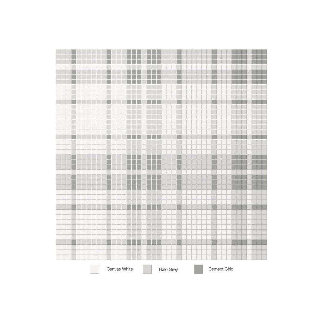 Anatolia 13.58" x 13.58" Soho Matte Porcelain Plaid Pattern Mosaic