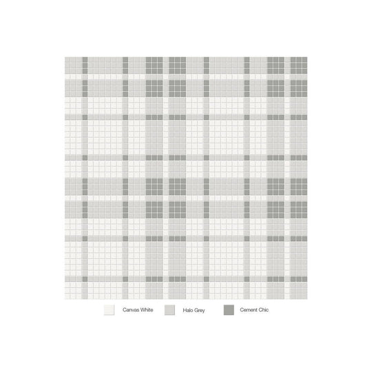 Anatolia 13.58" x 13.58" Soho Matte Porcelain Plaid Pattern Mosaic