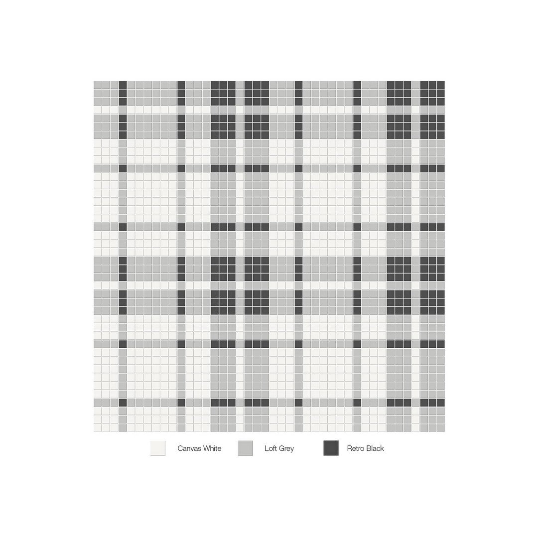 Anatolia 13.58" x 13.58" Soho Matte Porcelain Plaid Pattern Mosaic