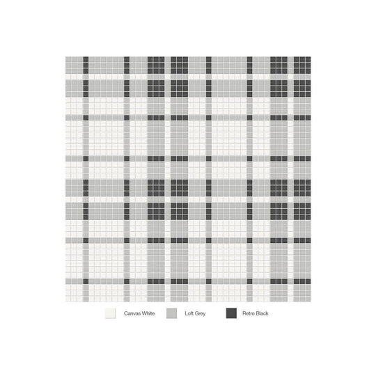Anatolia 13.58" x 13.58" Soho Matte Porcelain Plaid Pattern Mosaic