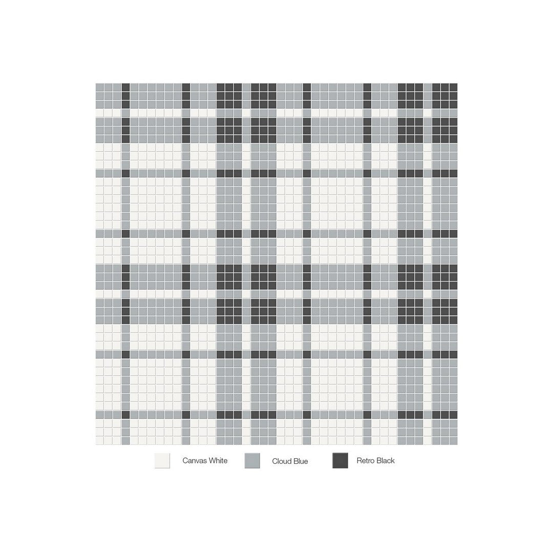 Anatolia 13.58" x 13.58" Soho Matte Porcelain Plaid Pattern Mosaic
