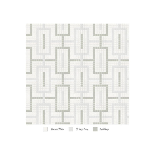 Anatolia 11.42" x 11.42" Soho Matte Porcelain Chain Pattern Mosaic