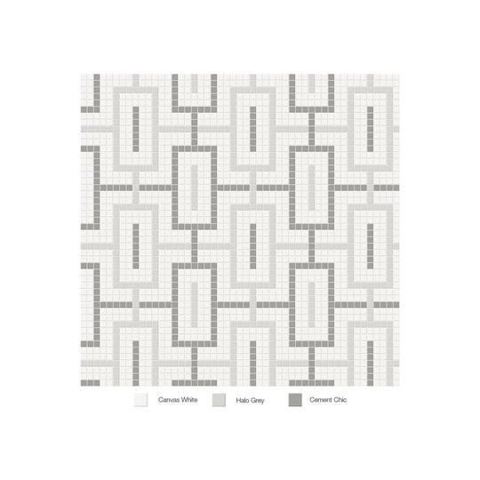 Anatolia 11.42" x 11.42" Soho Matte Porcelain Chain Pattern Mosaic