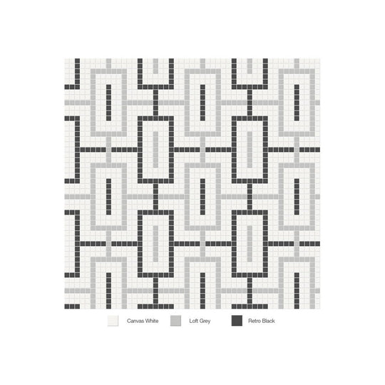 Anatolia 11.42" x 11.42" Soho Matte Porcelain Chain Pattern Mosaic