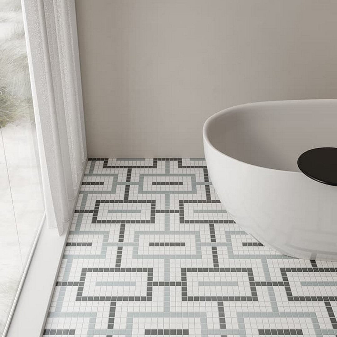 Anatolia-11.42-x-11.42-Soho-Matte-Porcelain-Chain-Pattern-Mosaic-Dawn-Blend