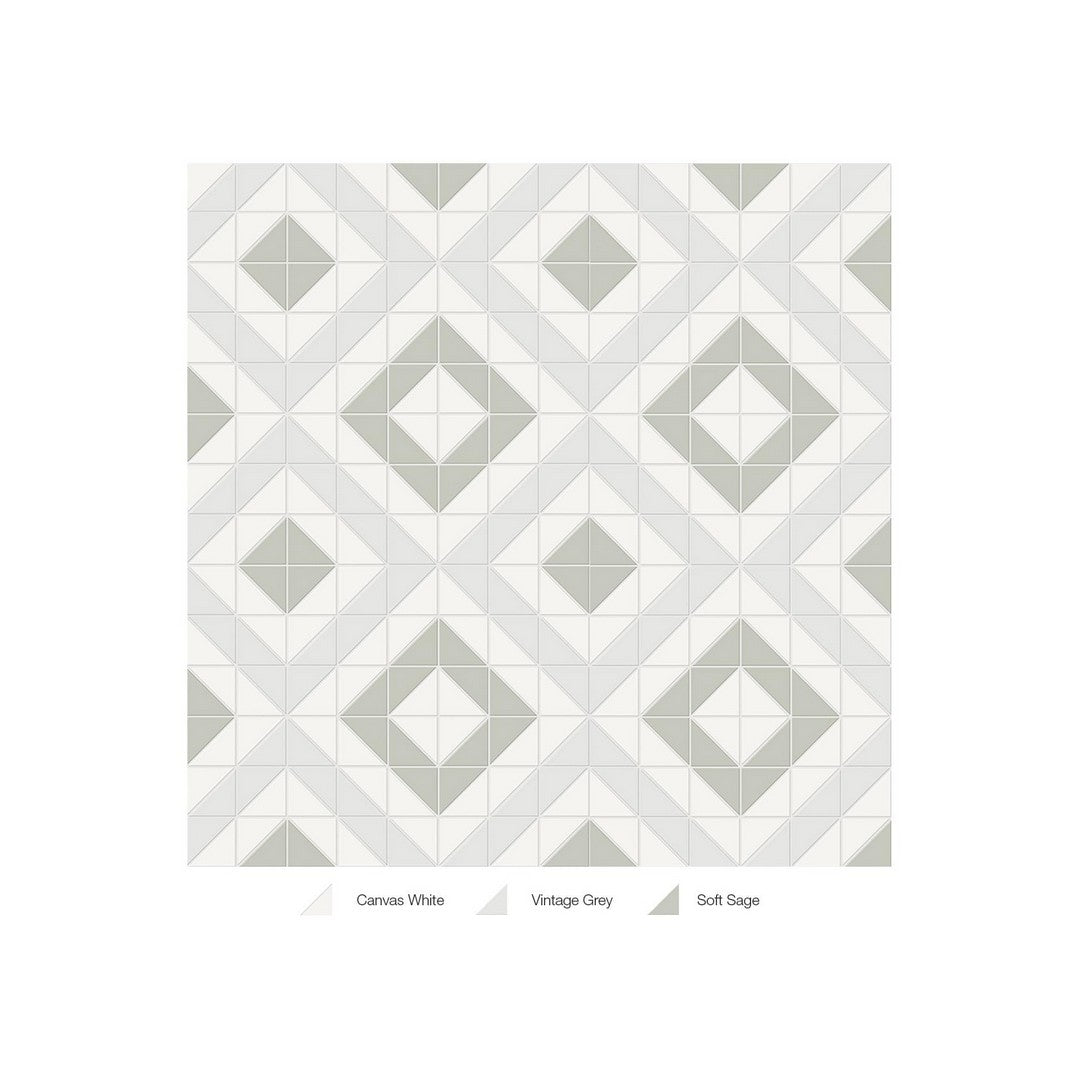 Anatolia 10" x 10" Soho Matte Porcelain Cubic Pattern Mosaic
