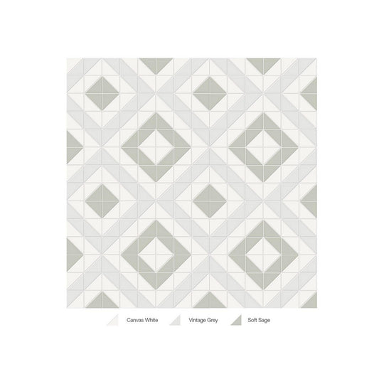 Anatolia 10" x 10" Soho Matte Porcelain Cubic Pattern Mosaic