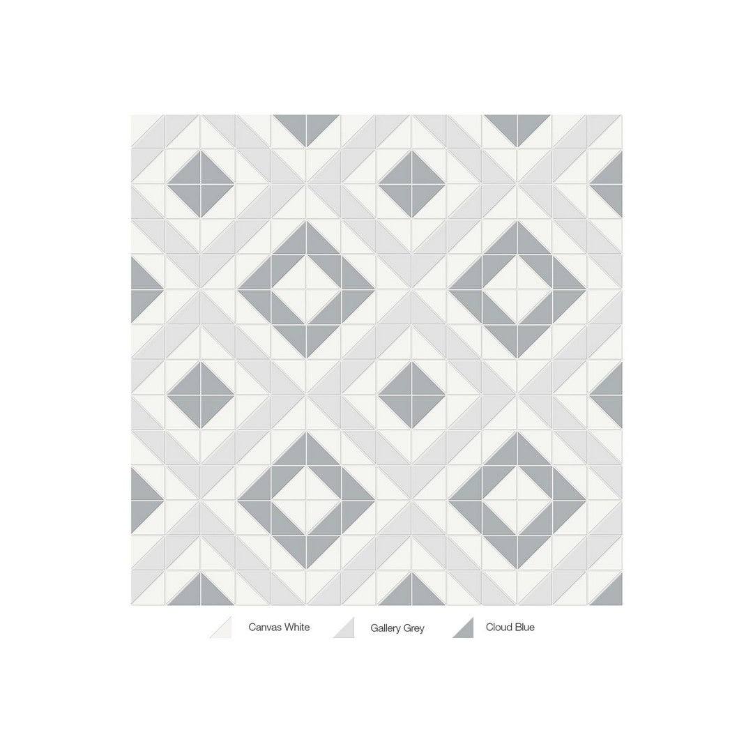 Anatolia 10" x 10" Soho Matte Porcelain Cubic Pattern Mosaic