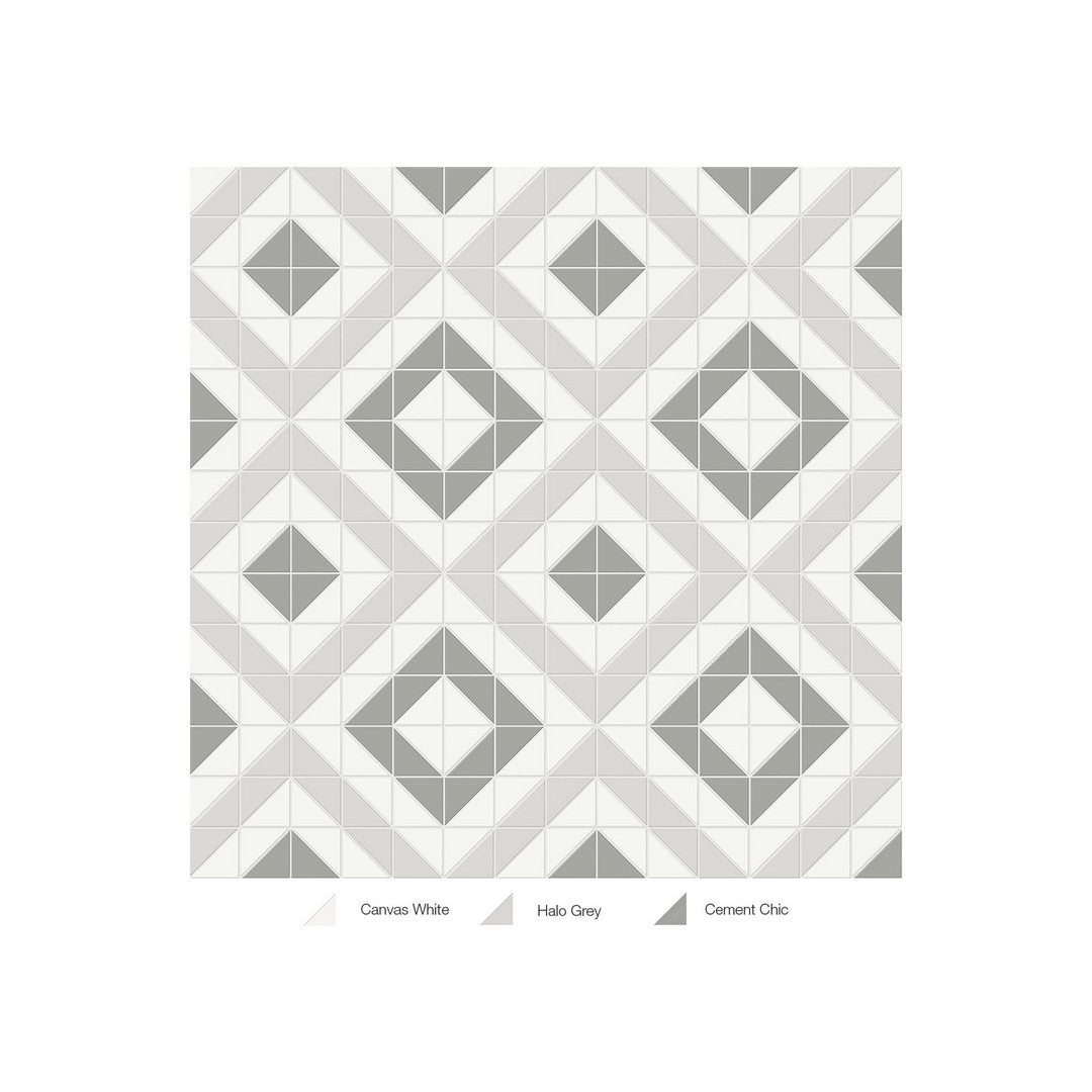 Anatolia 10" x 10" Soho Matte Porcelain Cubic Pattern Mosaic