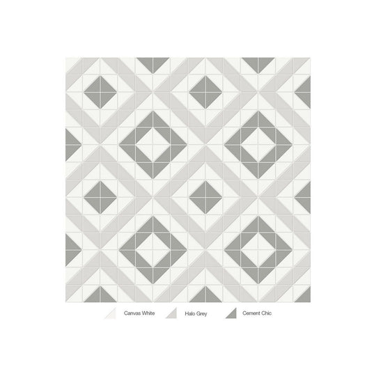 Anatolia 10" x 10" Soho Matte Porcelain Cubic Pattern Mosaic