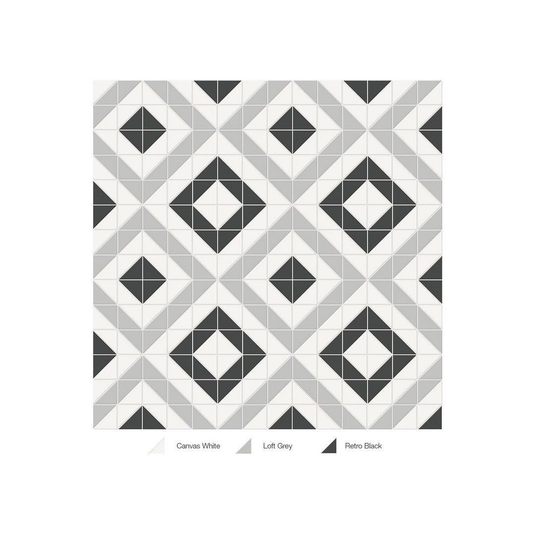 Anatolia 10" x 10" Soho Matte Porcelain Cubic Pattern Mosaic