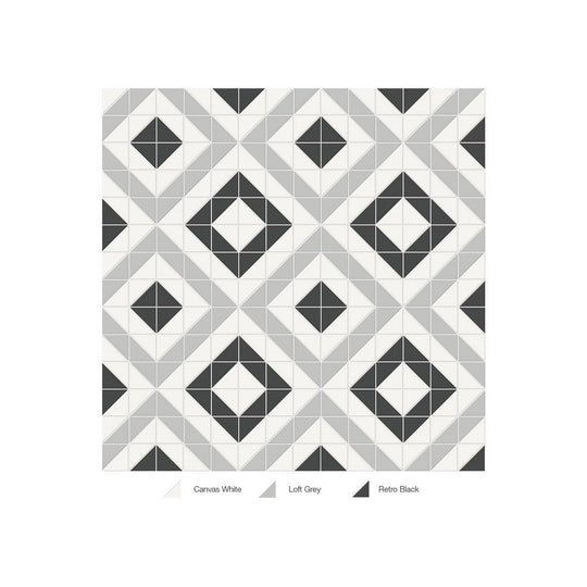 Anatolia 10" x 10" Soho Matte Porcelain Cubic Pattern Mosaic