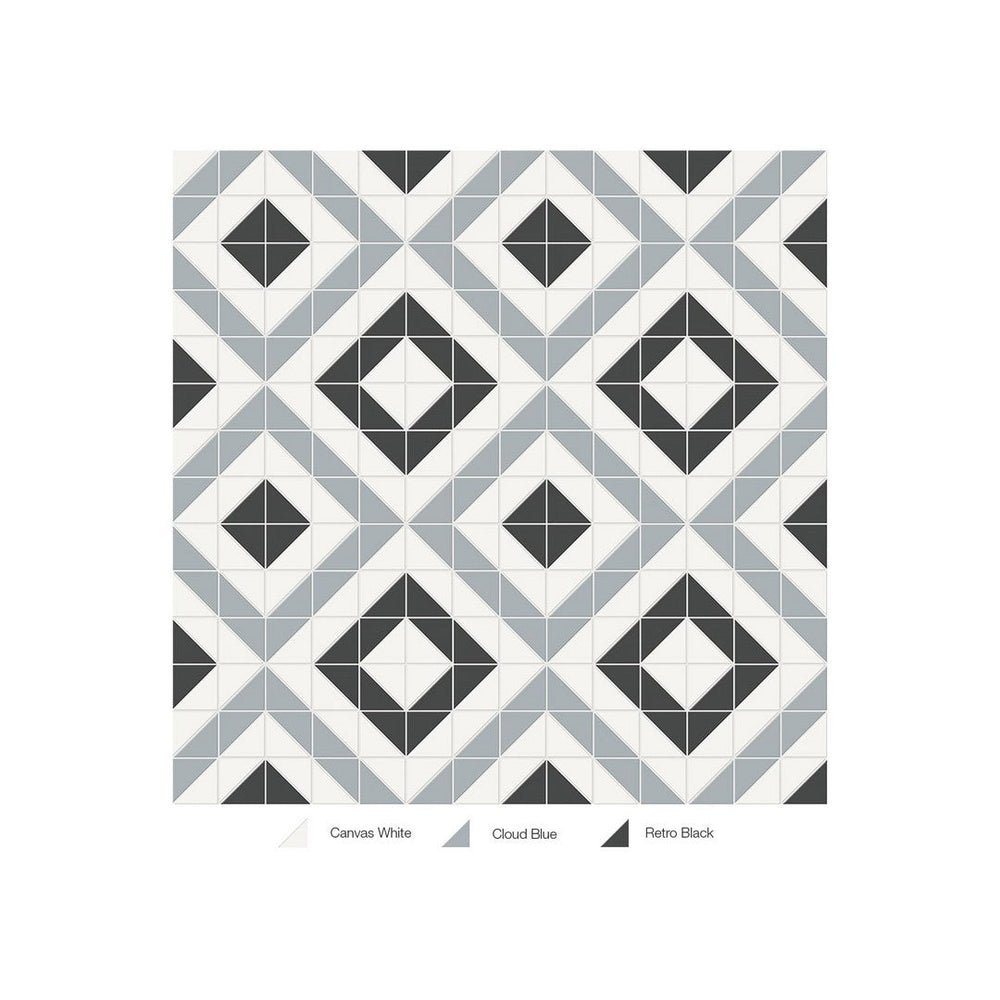 Anatolia 10" x 10" Soho Matte Porcelain Cubic Pattern Mosaic