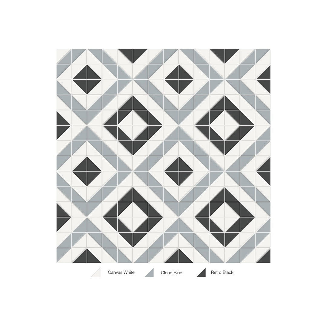 Anatolia 10" x 10" Soho Matte Porcelain Cubic Pattern Mosaic