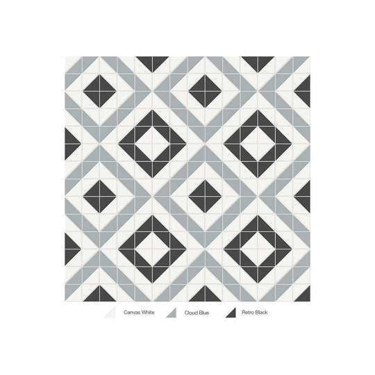 Anatolia 10" x 10" Soho Matte Porcelain Cubic Pattern Mosaic