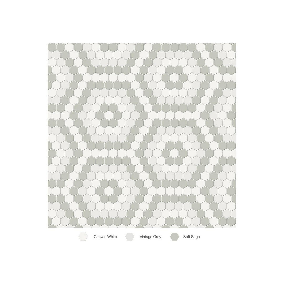 Anatolia 8.3" x 14.45" Soho Matte Porcelain Hexagon Pattern Mosaic
