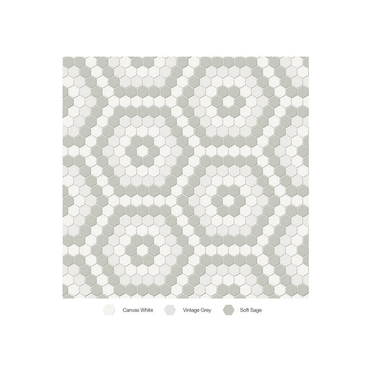 Anatolia 8.3" x 14.45" Soho Matte Porcelain Hexagon Pattern Mosaic