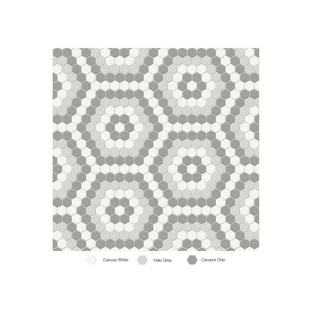 Anatolia 8.3" x 14.45" Soho Matte Porcelain Hexagon Pattern Mosaic