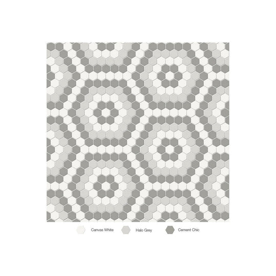 Anatolia 8.3" x 14.45" Soho Matte Porcelain Hexagon Pattern Mosaic