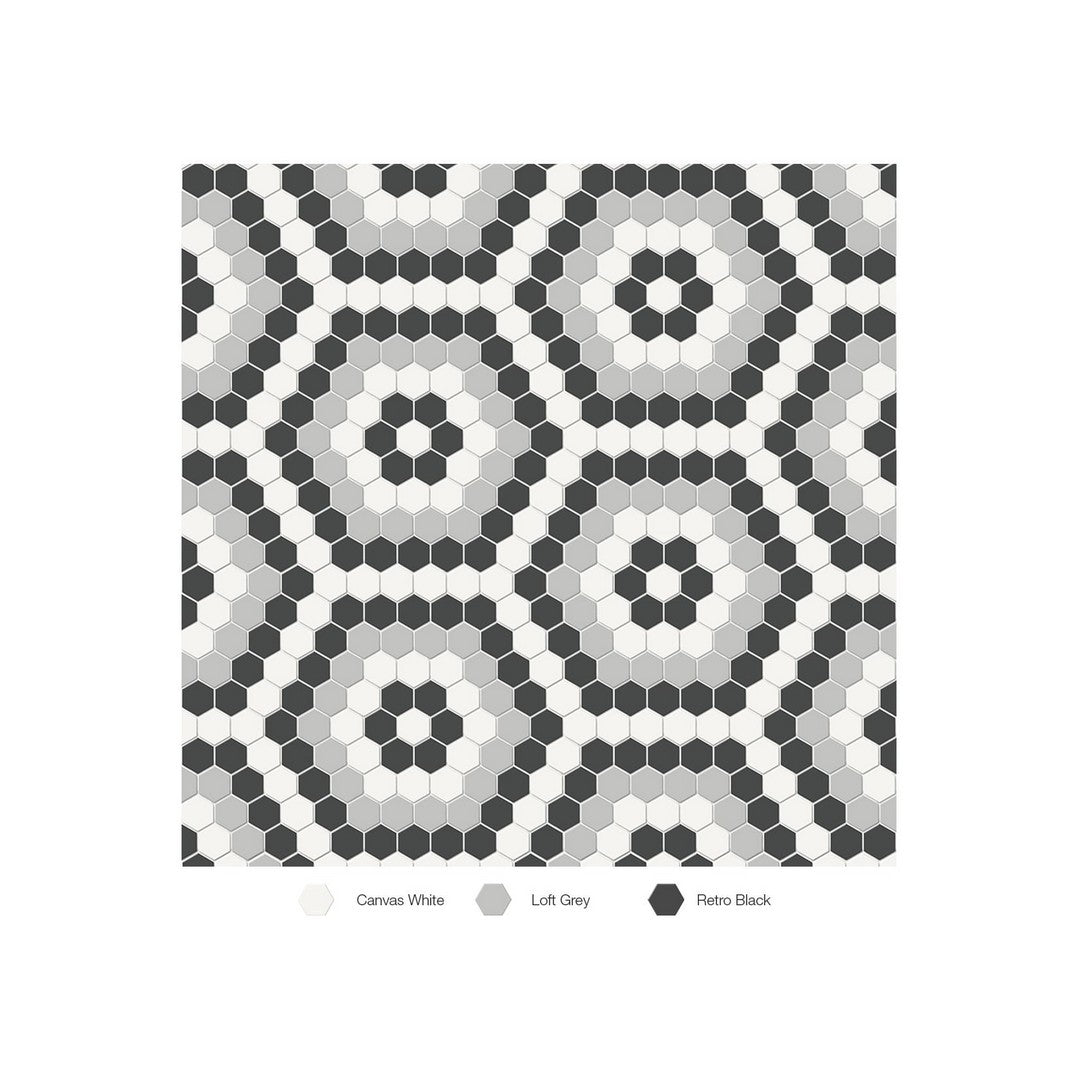 Anatolia 8.3" x 14.45" Soho Matte Porcelain Hexagon Pattern Mosaic
